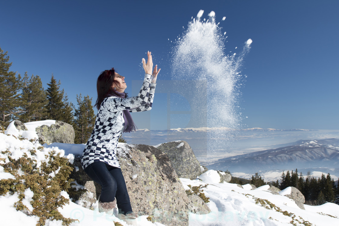 throwing snow